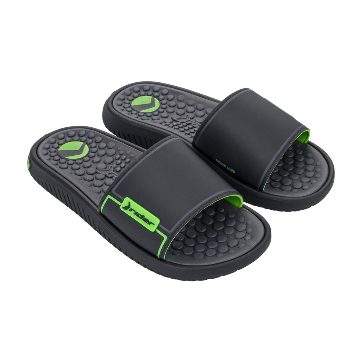 Chinelo Casual Pump Slide Palmilha Anatômica Masculino Rider Preto 4