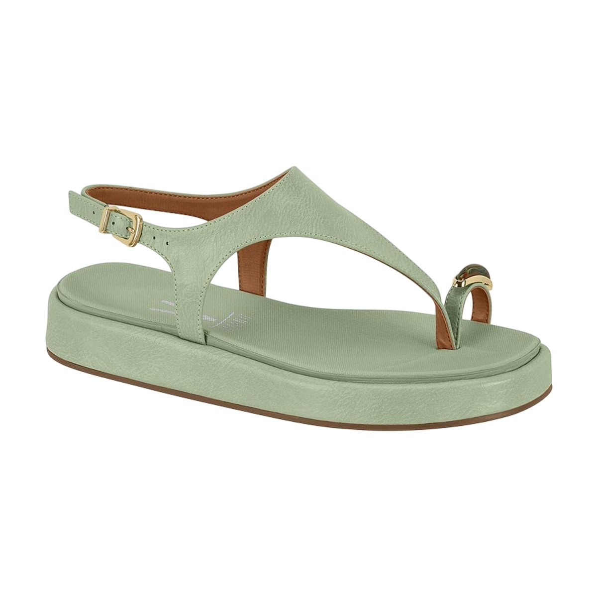 Sandália Casual Flatform Dedinho com Ajuste Fivela Feminino Vizzano