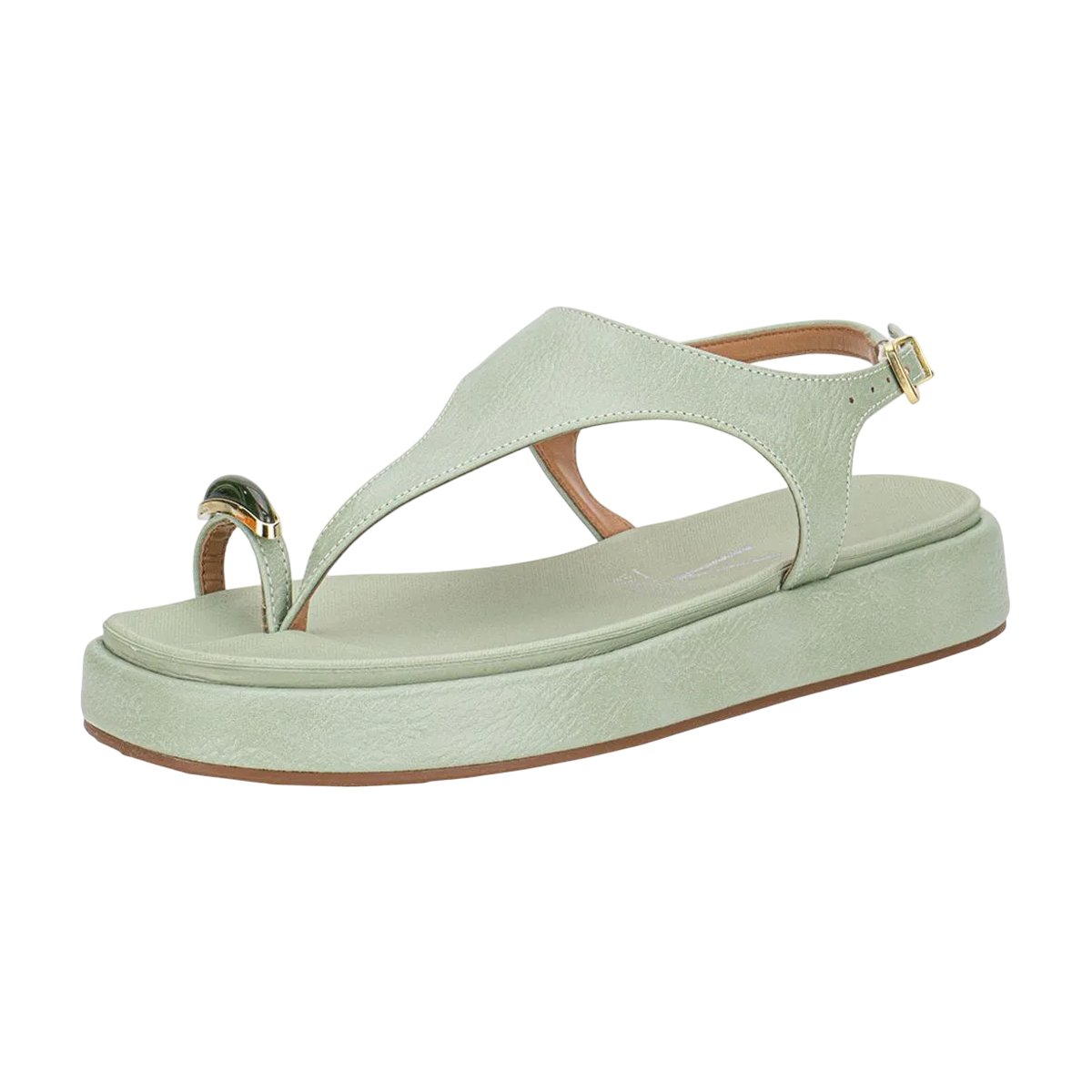 Sandália Casual Flatform Dedinho com Ajuste Fivela Feminino Vizzano Verde 4