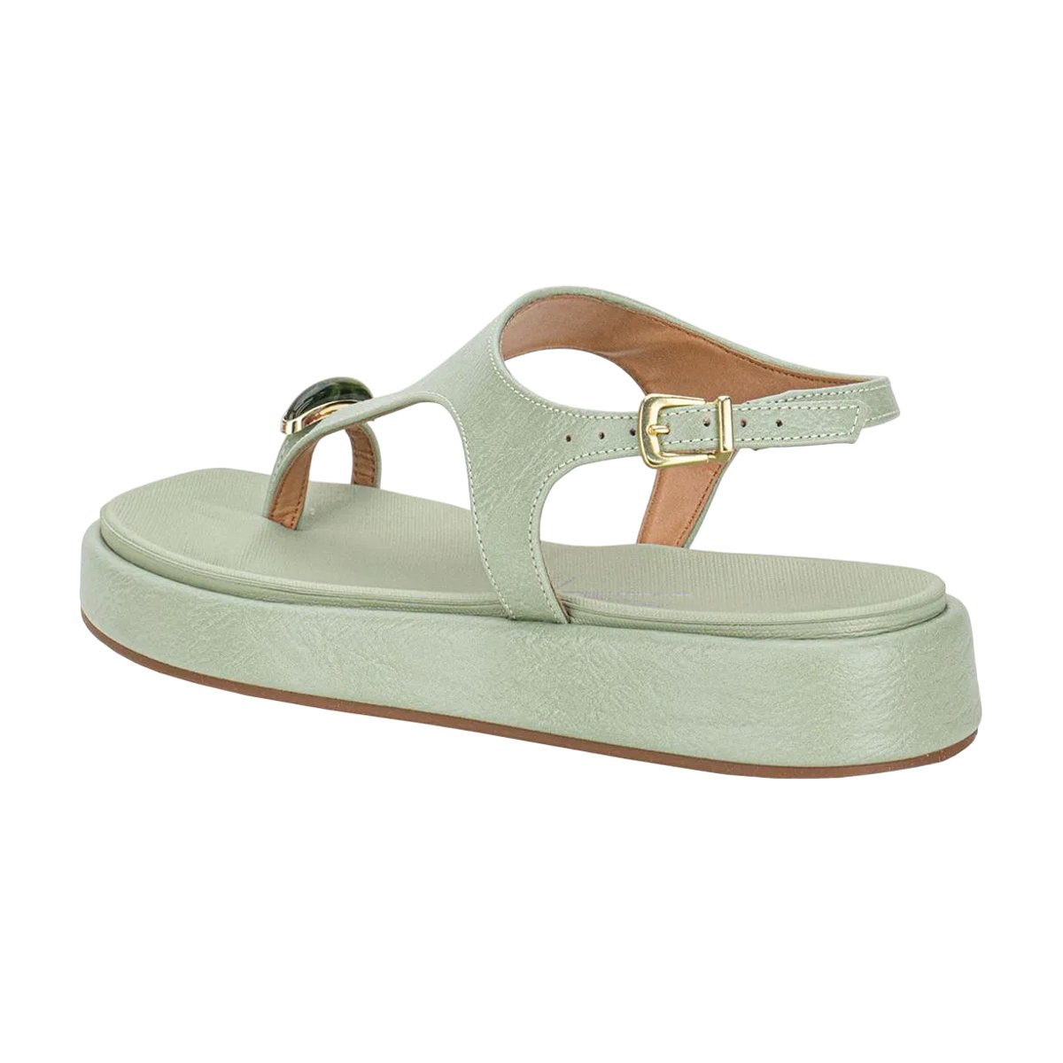 Sandália Casual Flatform Dedinho com Ajuste Fivela Feminino Vizzano Verde 6