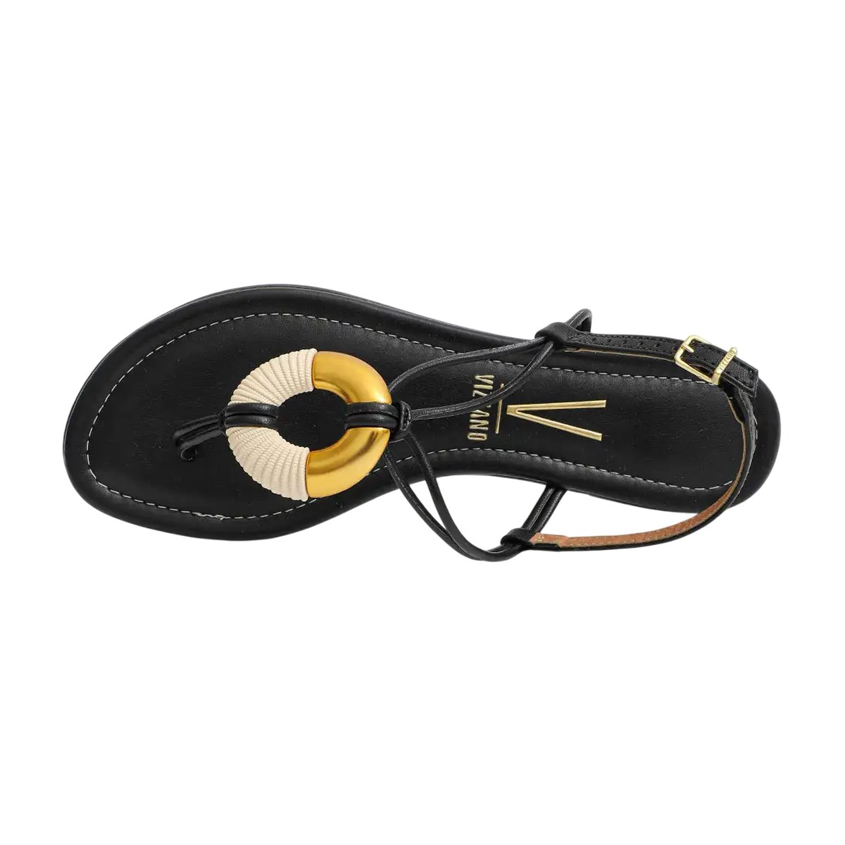 Sandália Casual de Dedo Estilosa Feminina Vizzano Preto 6