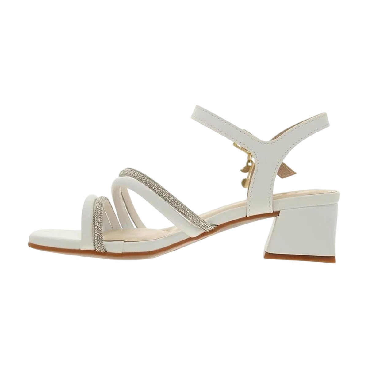 Sandália Casual Salto Bloco Baixo Cherry Menina Molekinha Branco 5