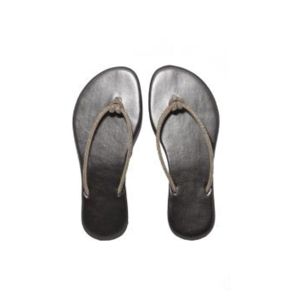 Sandália Chinelo Rasteira Feminina Strass Casual Confortável Preto 5
