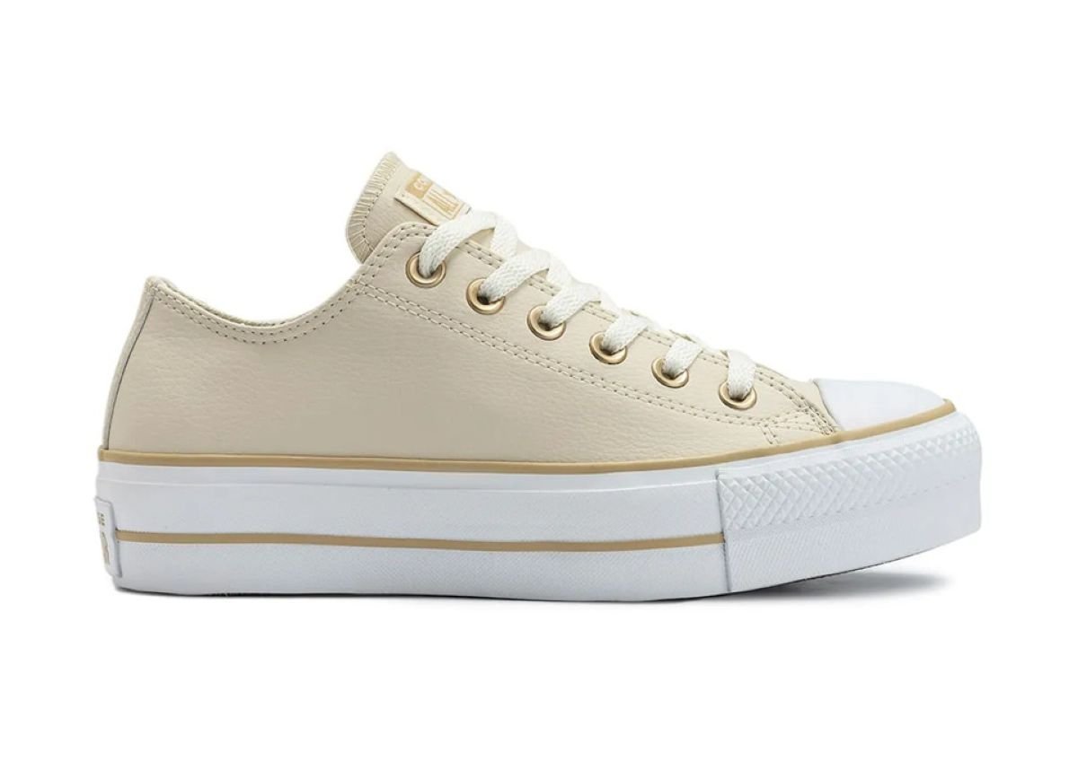 Tênis Converse Chuck Taylor All Star Lift Plataforma - Nude Bege