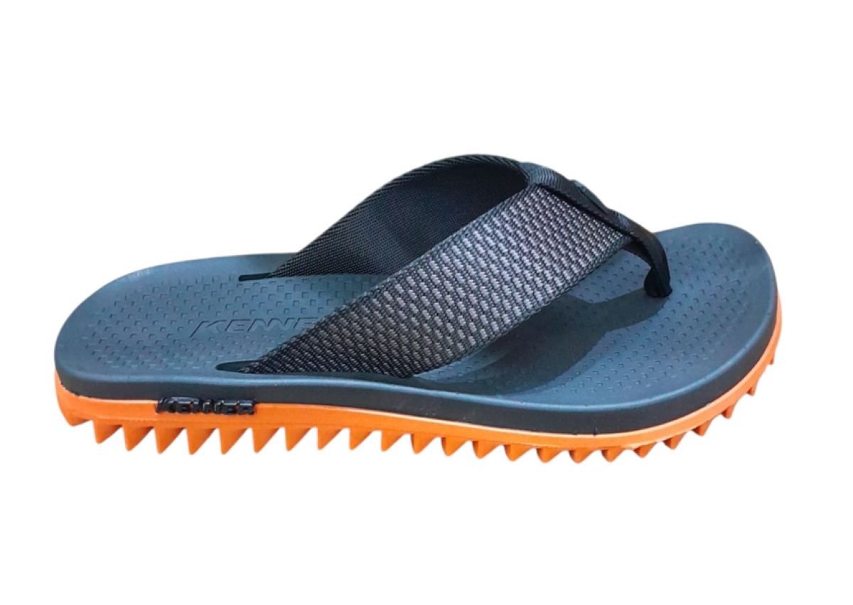 Chinelo Kenner Kivah Masculino - Preto/Laranja Azul 5