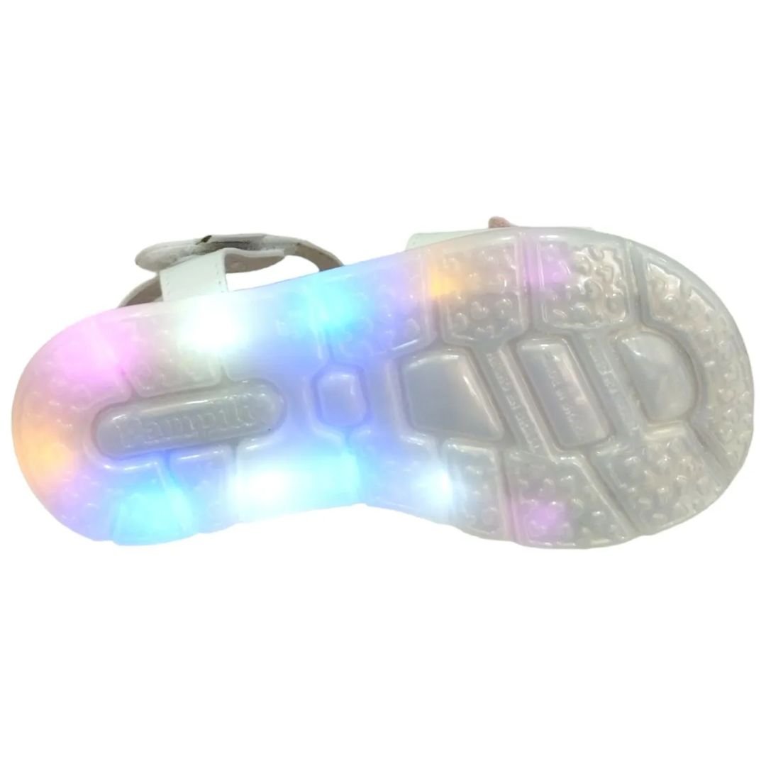 Sandalia Pampili Infantil Meninas Led Borboletas Branco 3