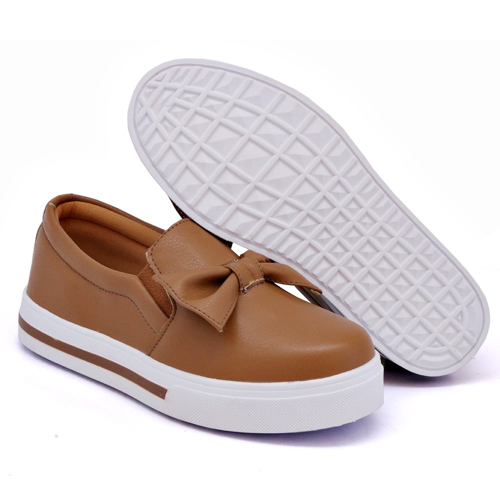 Tênis Slip On Casual Dk Shoes com Detalhe em Laço e Sola Borracha Confortavel Marrom 3