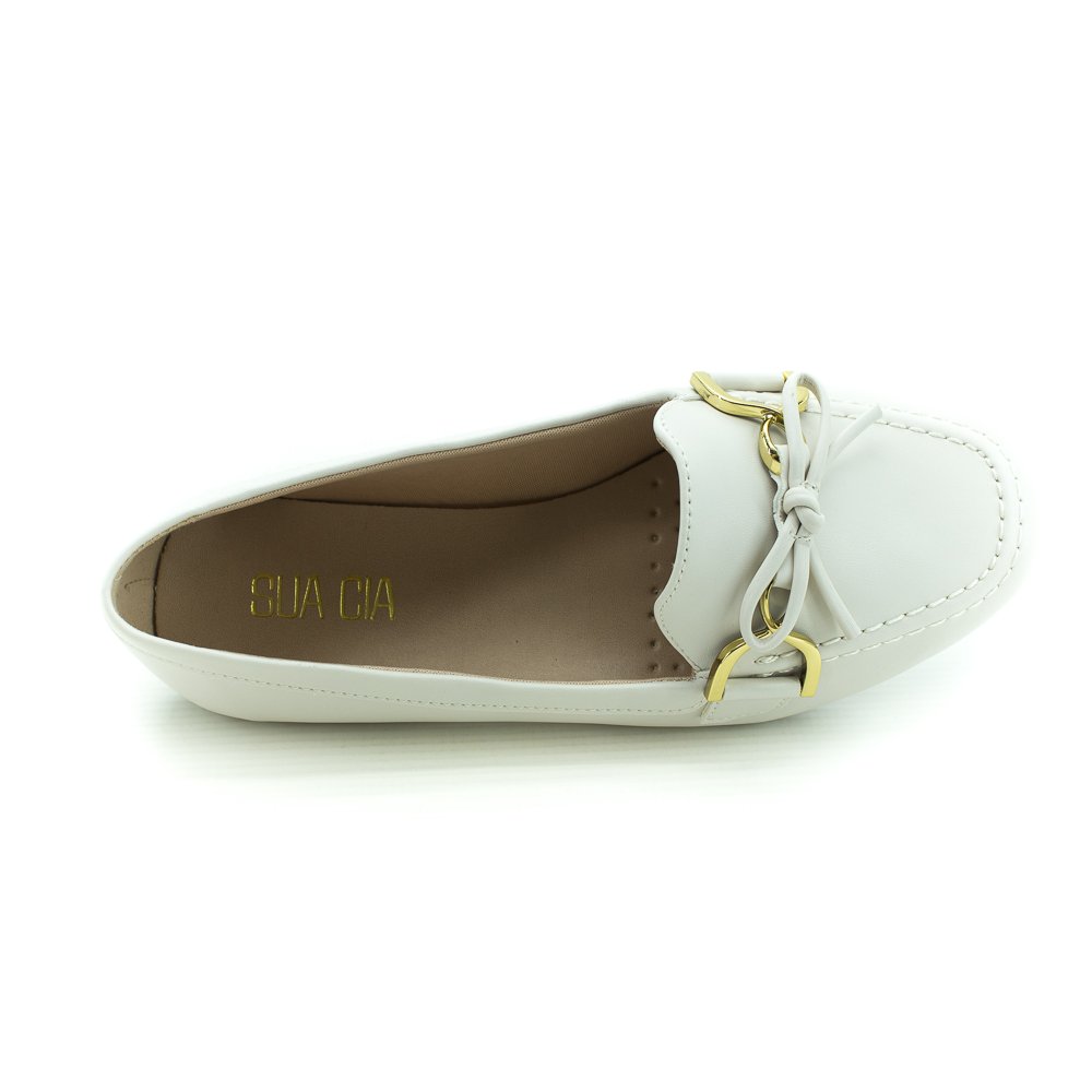Mocassim Feminino Sua Cia 8263.15319 - Off White Branco 5