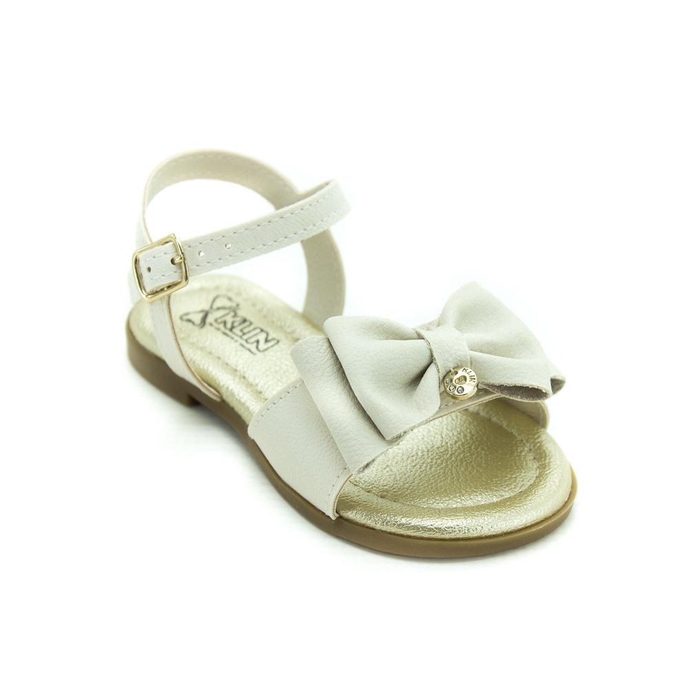 Sandália Infantil Menina Klin Suami Mini - Off White Dourado 2