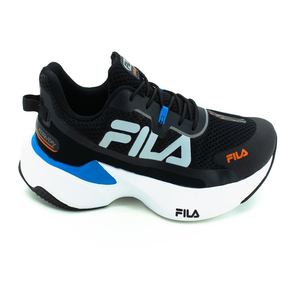 Tênis Masculino Fila Recovery - Preto Preto 2
