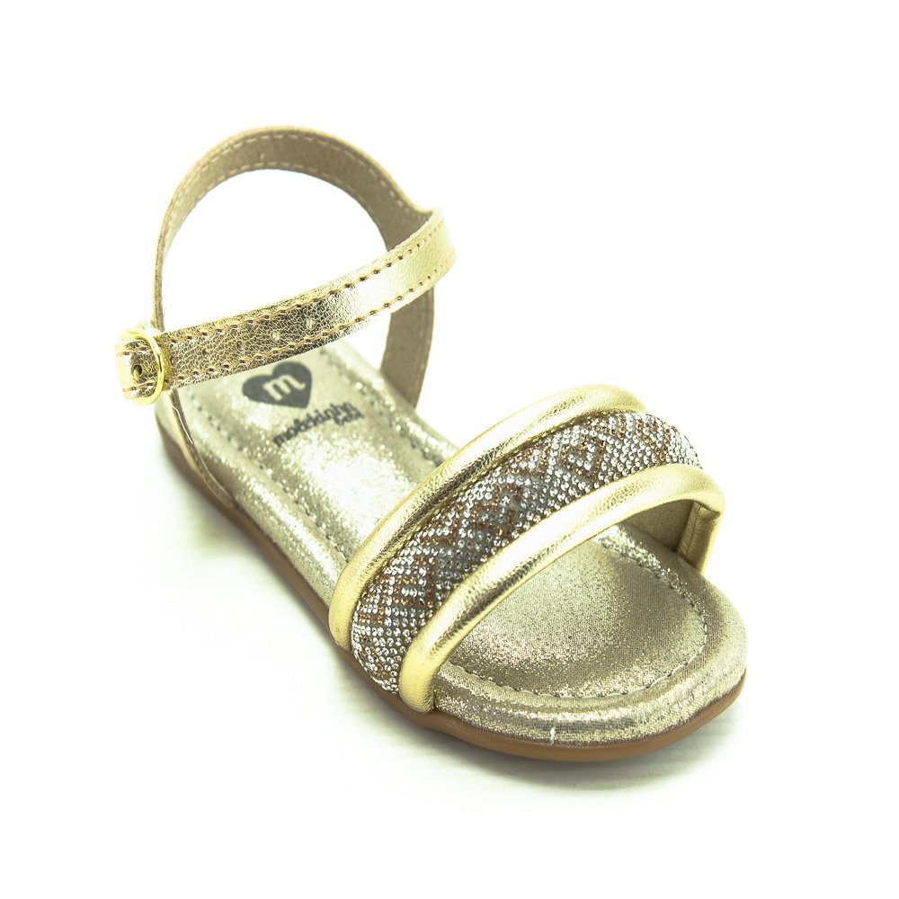 Sandália Infantil Menina Molekinha 2114.280 - Dourada Dourado 1