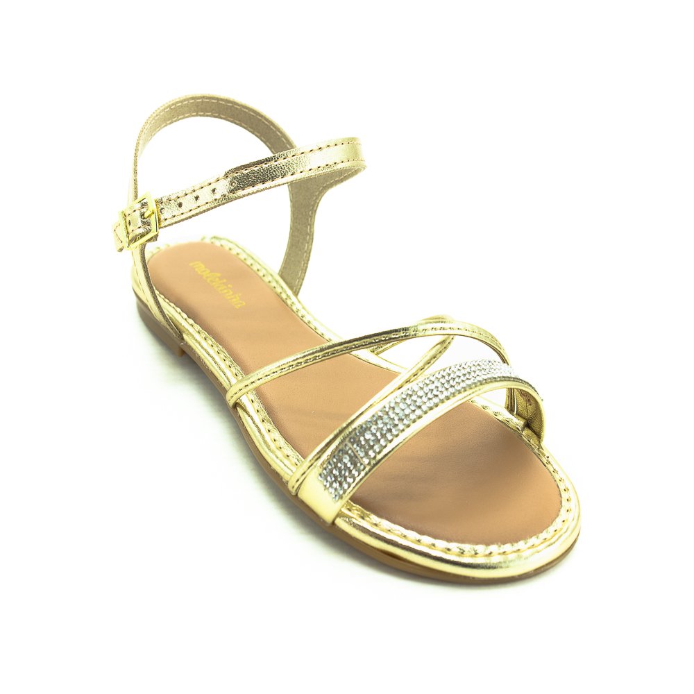 Sandália Infantil Menina Molekinha 2157.1091 - Dourada Dourado 1