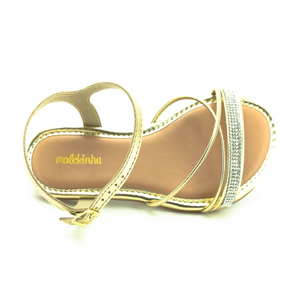 Sandália Infantil Menina Molekinha 2157.1091 - Dourada Dourado 5