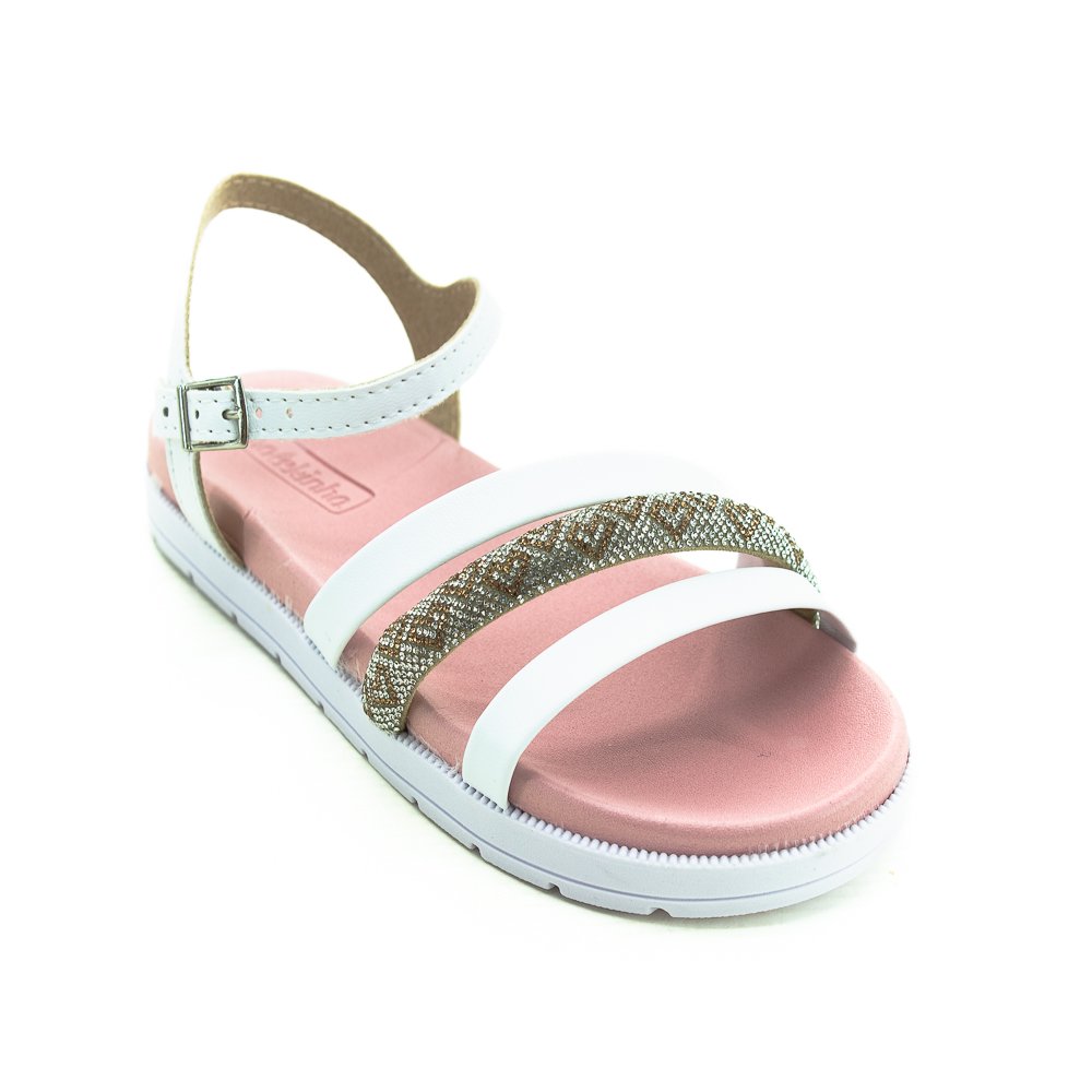 Sandália Infantil Menina Molekinha 2352.113 - Branco Branco 1
