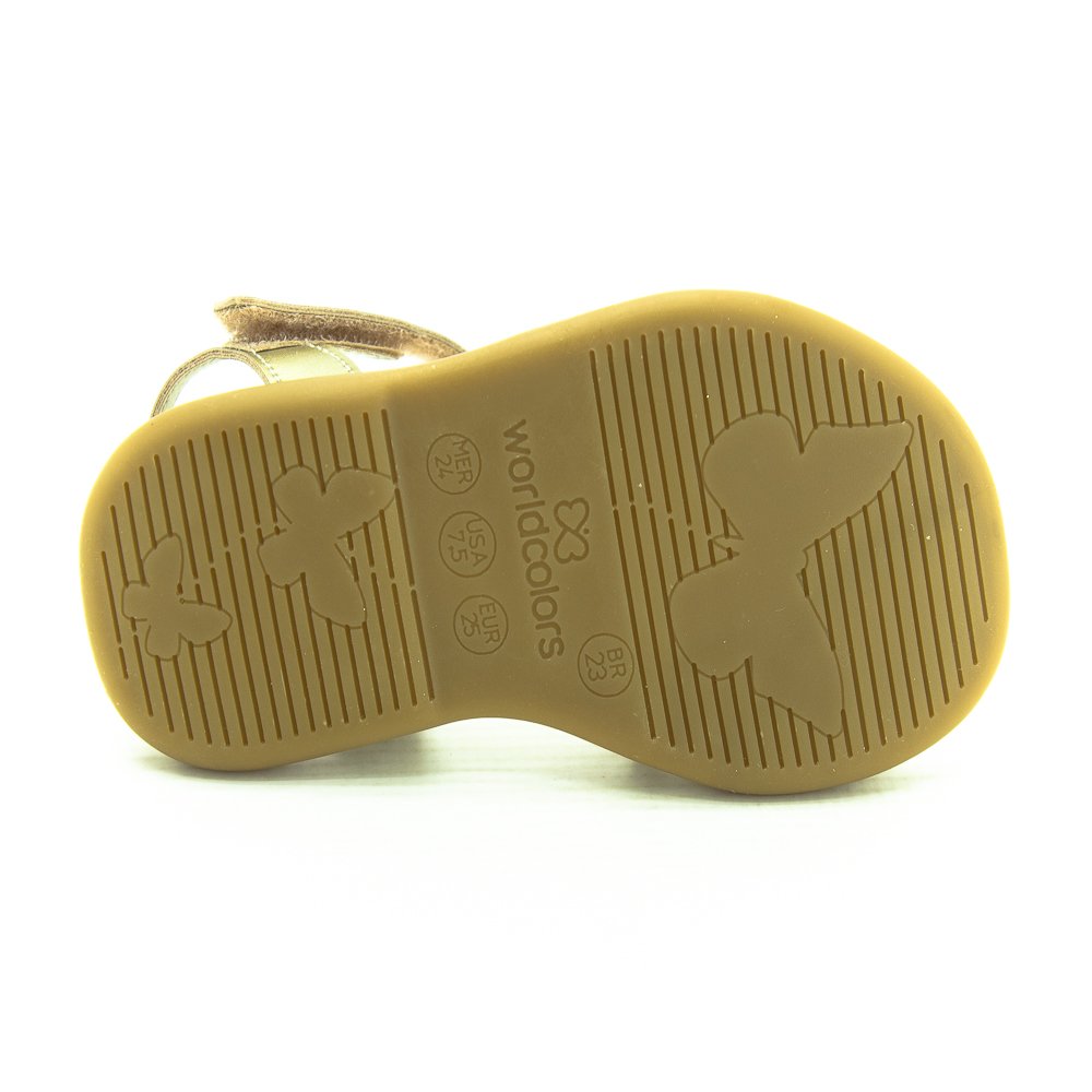 Sandália Infantil Menina World Colors 349006 - Dourada Dourado 4