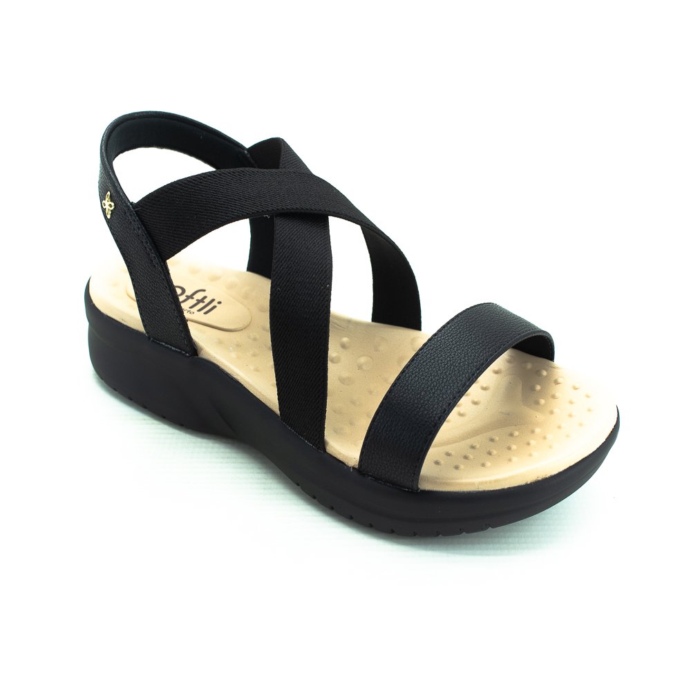 Sandália Feminina Softli 10009.10096 - Preto