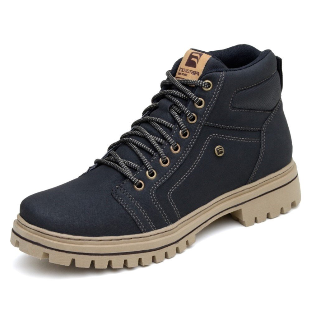 Bota Coturno Adventure Tratorada Motoqueiro Masculina Cadarço Cano Medio Trilha Reforçada Leve