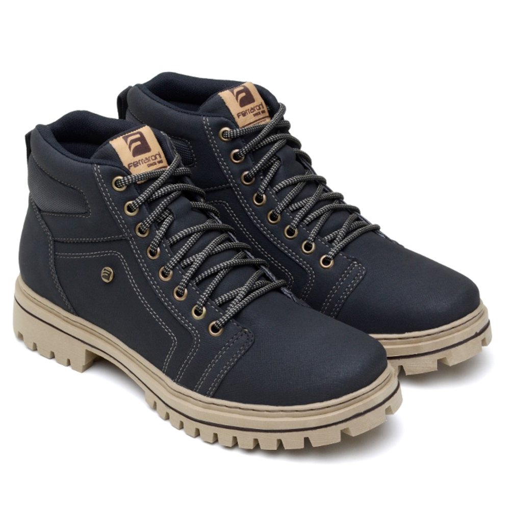 Bota Coturno Adventure Tratorada Motoqueiro Masculina Cadarço Cano Medio Trilha Reforçada Leve Preto 2