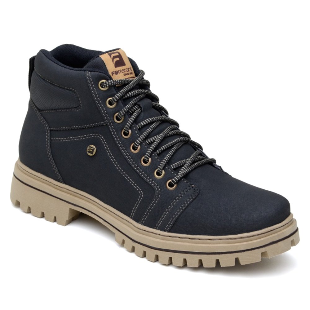 Bota Coturno Adventure Tratorada Motoqueiro Masculina Cadarço Cano Medio Trilha Reforçada Leve Preto 3