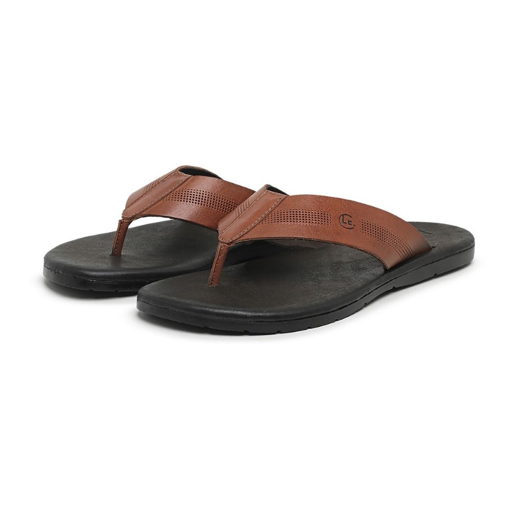 Chinelo de Dedo Conforto Couro Masculino Tira Grossa Praia Dia a Dia Palmilha EVA Marrom 1