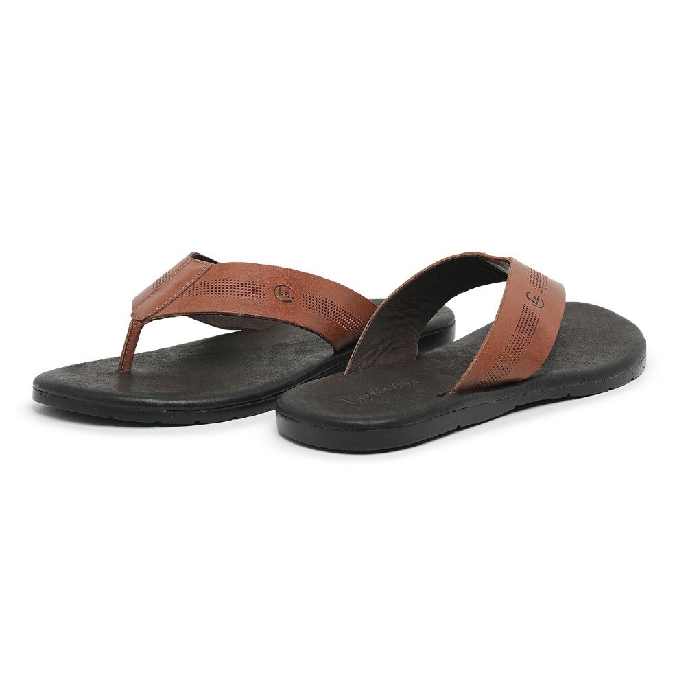 Chinelo de Dedo Conforto Couro Masculino Tira Grossa Praia Dia a Dia Palmilha EVA Marrom 3
