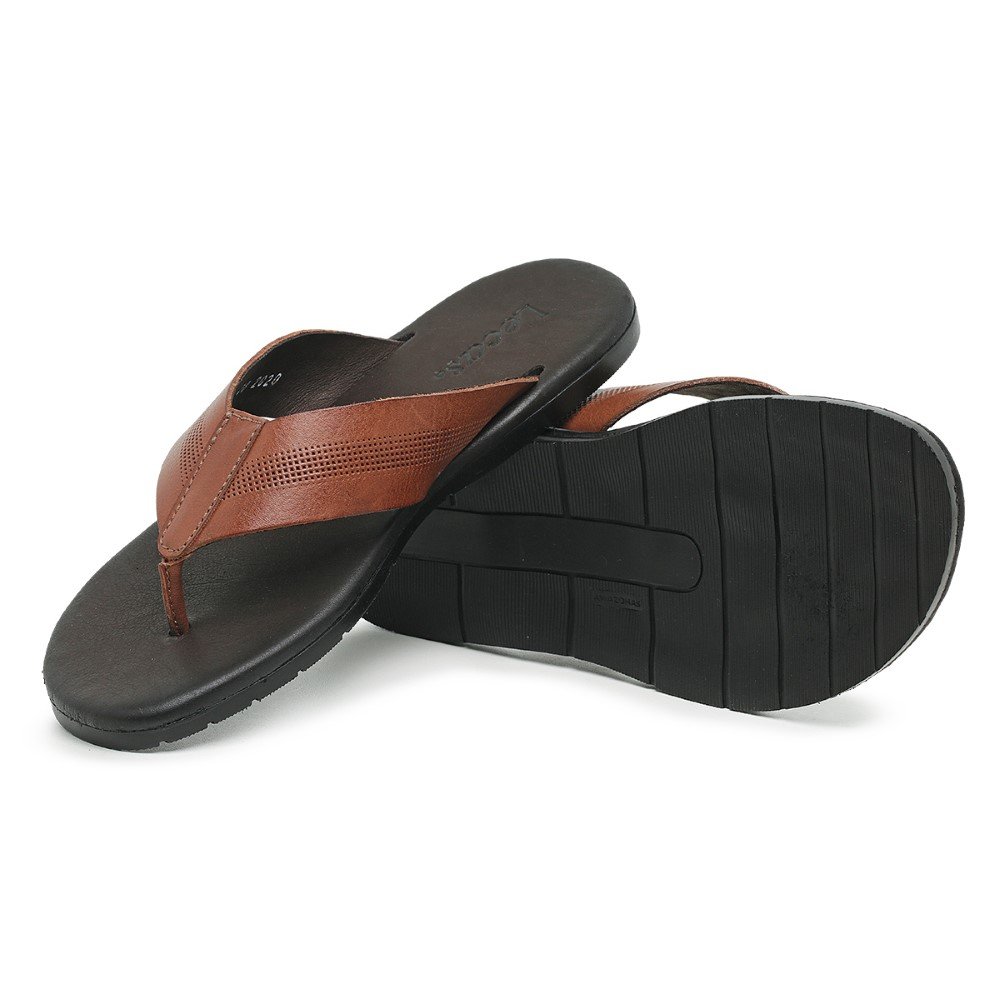 Chinelo de Dedo Conforto Couro Masculino Tira Grossa Praia Dia a Dia Palmilha EVA Marrom 4