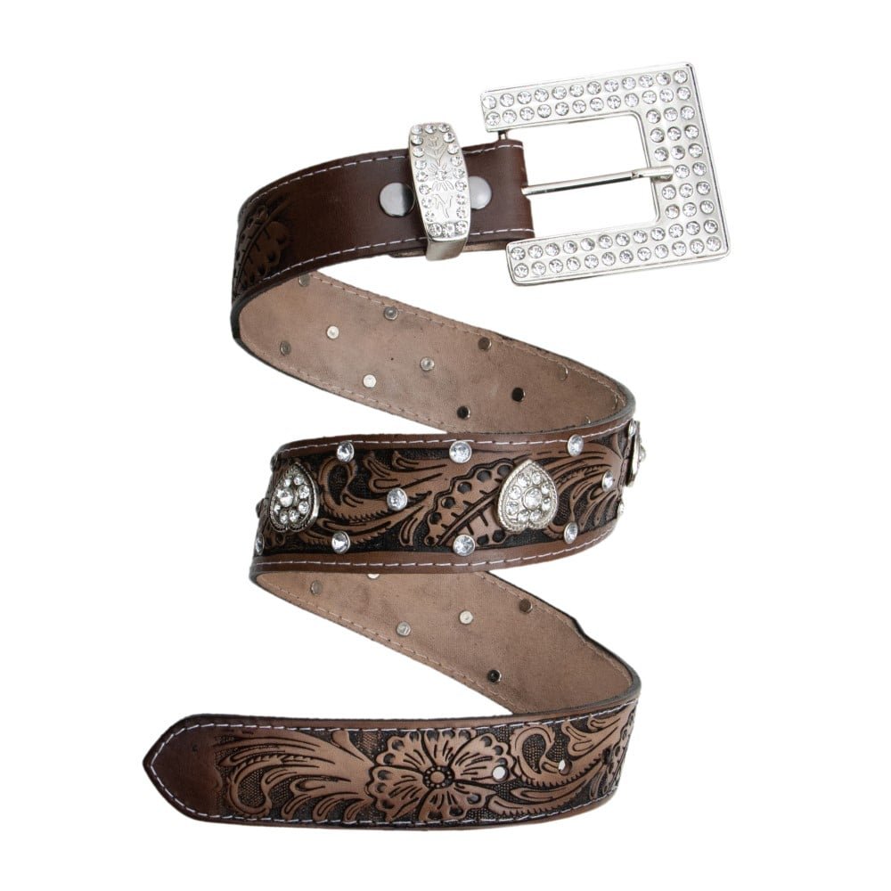 Cinto Fivela Quadrada Feminino Couro Estilo Country Blogueira Para Festa de Rodeio Peao Marrom 1