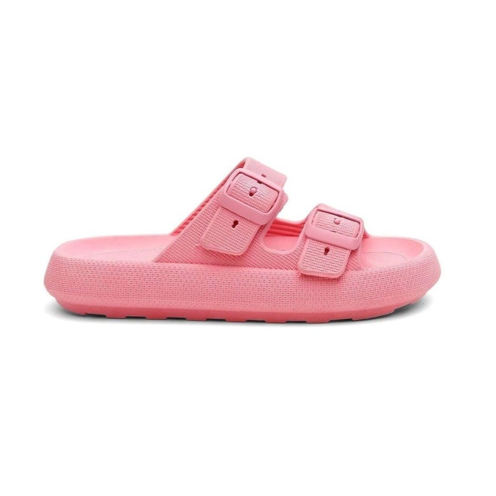Chinelo Nuvem Slide Feminino Fivela Com Regulagem Sola Microexpandida Confortavel e Resistente Rosa 2