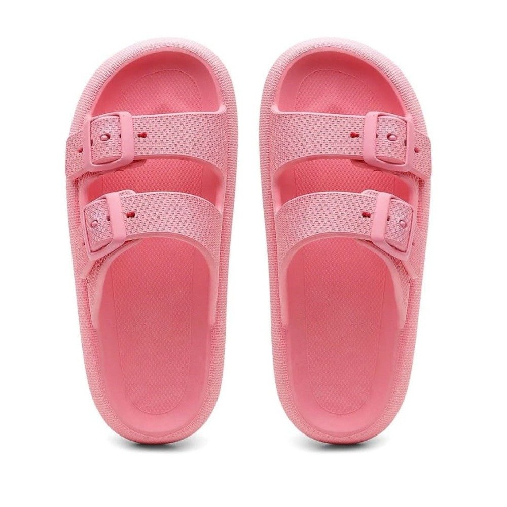 Chinelo Nuvem Slide Feminino Fivela Com Regulagem Sola Microexpandida Confortavel e Resistente Rosa 4