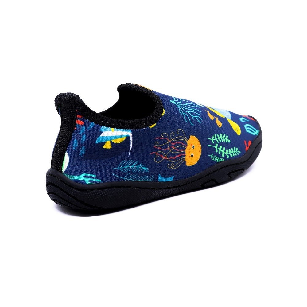 Tenis Sapatilha Infantil Aquatica Neoprene Estampa Fundo do Mar Leve Macia Calce Facil Sola Borracha Azul 4