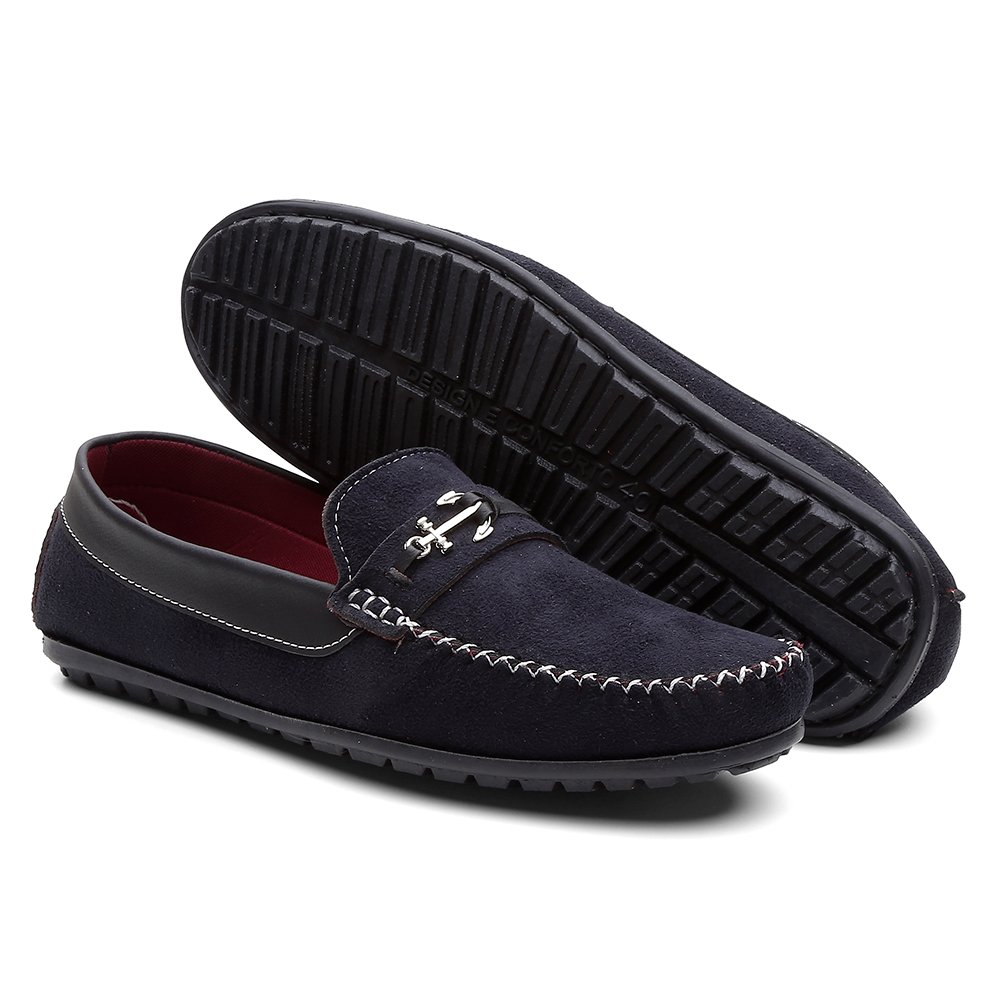 Dockside Mocassim Masculino Drive Detalhe Ancora Solado Borracha Confortavel Basico Dia a Dia Preto 4