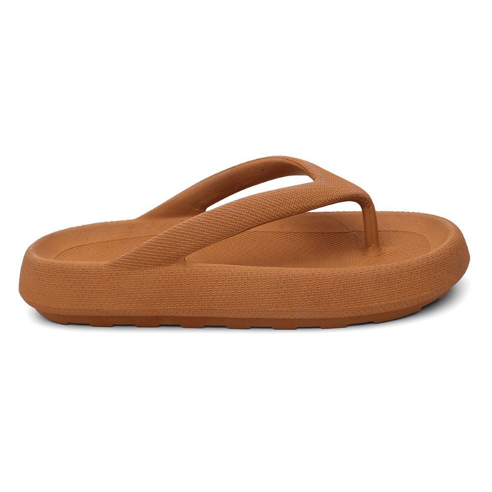 Chinelo de Dedo Nuvem Feminino Microexpandido Anatomica Confortavel Palmilha Macia Praia Verao Marrom 2