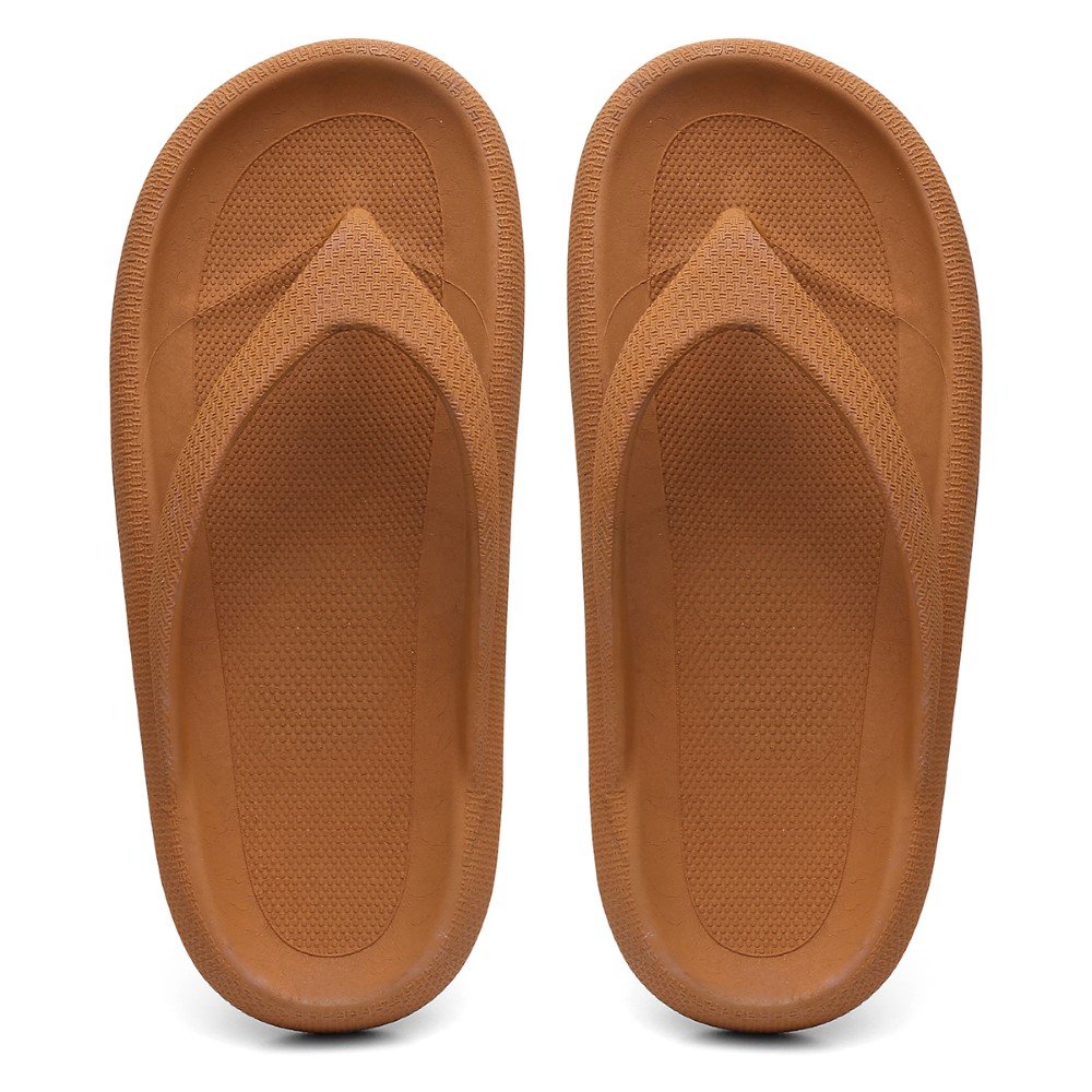 Chinelo de Dedo Nuvem Feminino Microexpandido Anatomica Confortavel Palmilha Macia Praia Verao Marrom 4