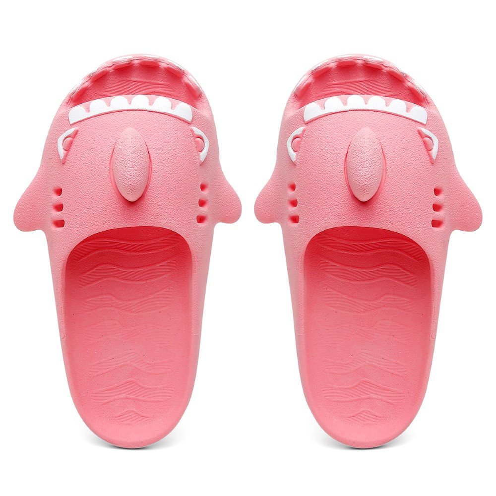 Chinelo Infantil Slide Tubarao Divertido Barbatana Calce Facil Microexpandido Conforto Resistente Rosa 4