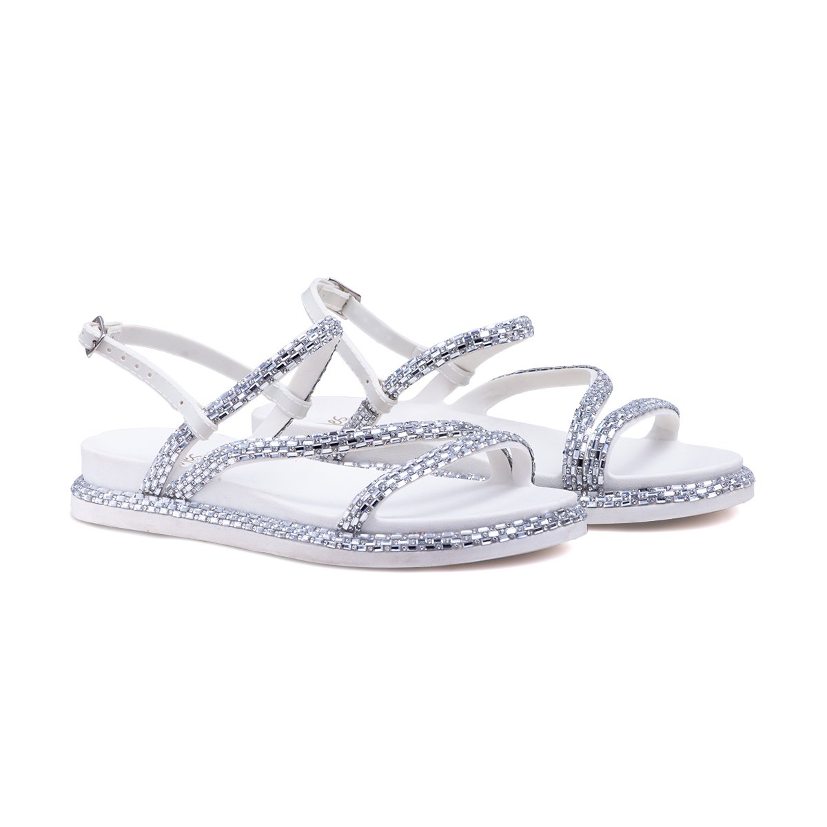 Sandalia Feminina YES  Vc + Linda Ainda em Creme Crystal