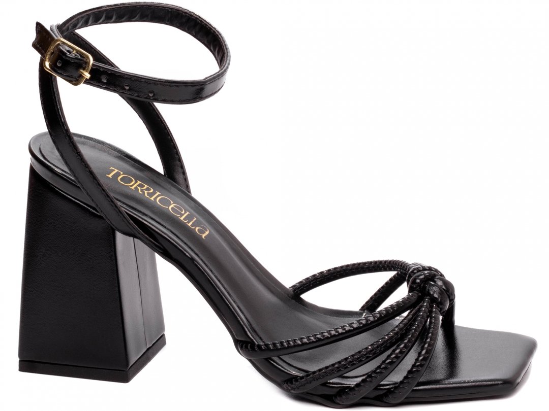 Sandalia Feminina: Elegancia em Napa Preto - Salto 9cm Preto 1
