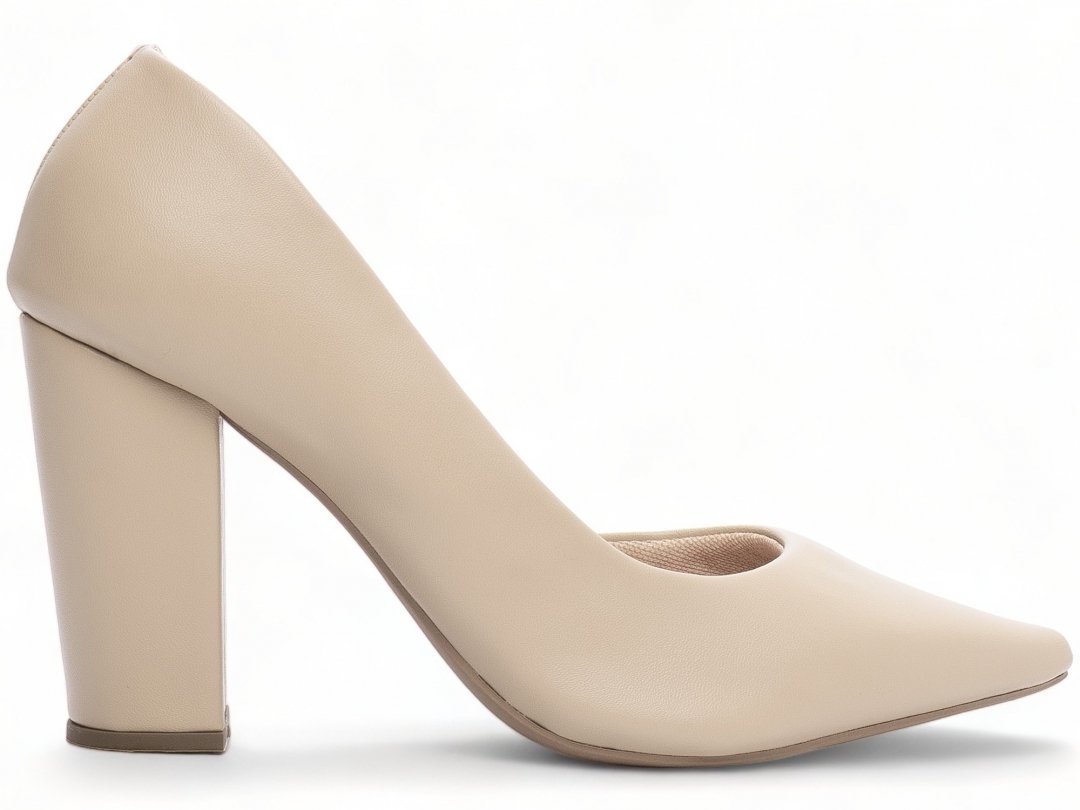 Scarpin Aberto do Lado Salto 8,5cm - Glamour Inovador em Bege Bege 5