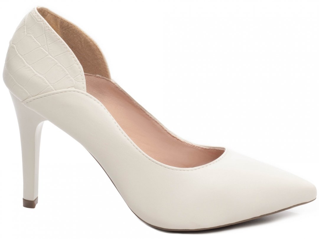 Scarpin Luxo Classe A - Salto 10 Fino Super Elegante - Off White Branco 1