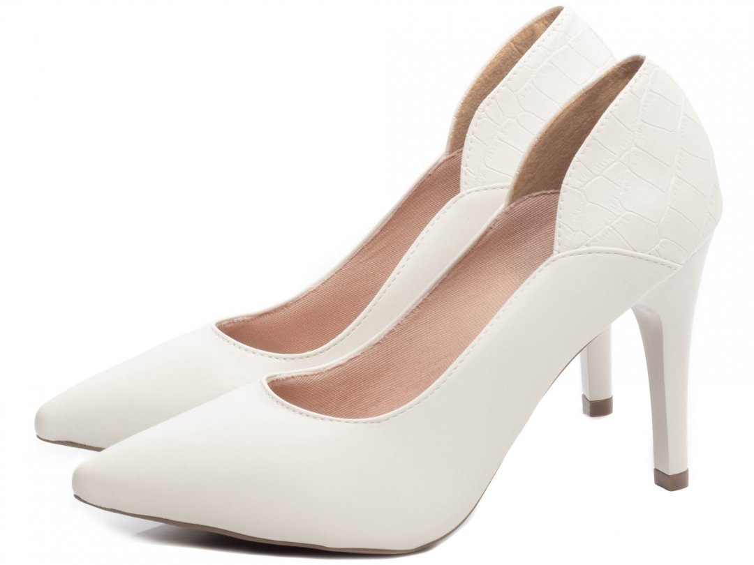 Scarpin Luxo Classe A - Salto 10 Fino Super Elegante - Off White Branco 3