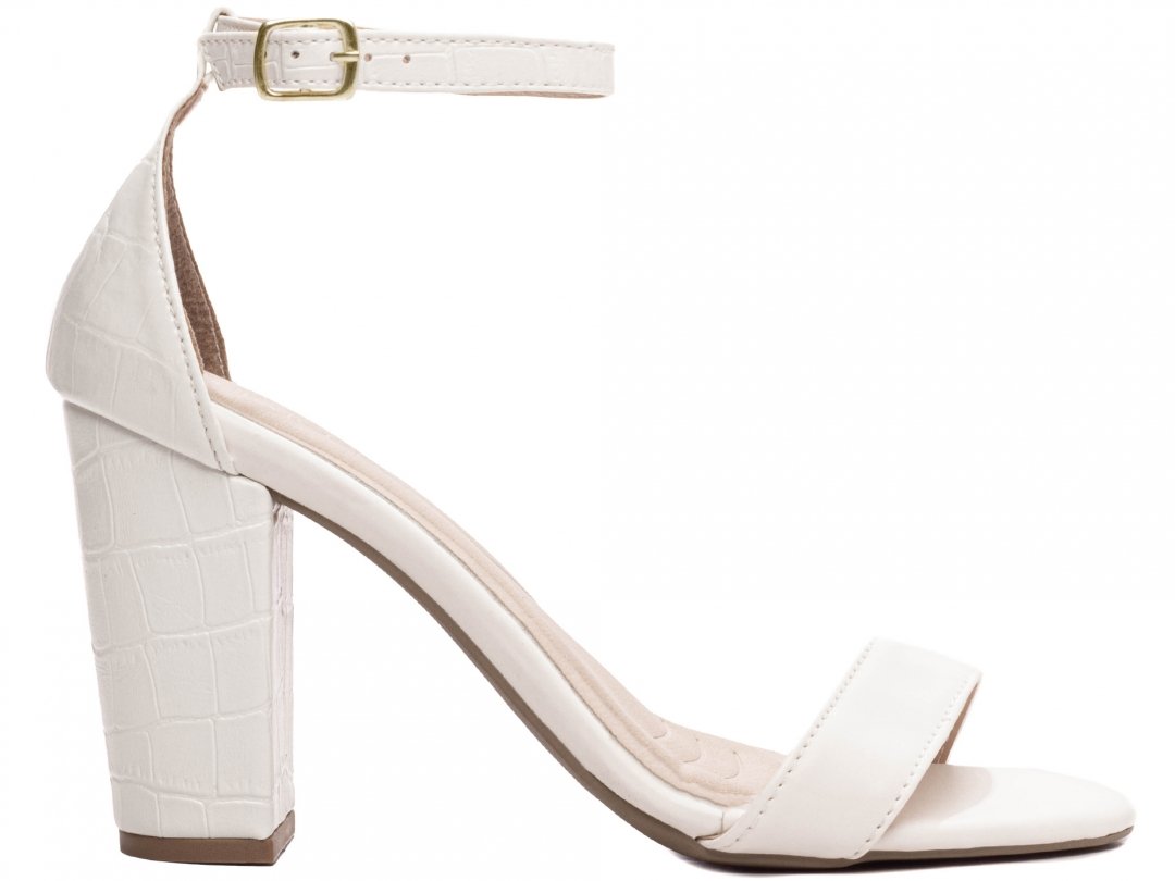 Sandalia Salto 8,5cm - Charme Off White: Elegancia & Conforto Branco 5