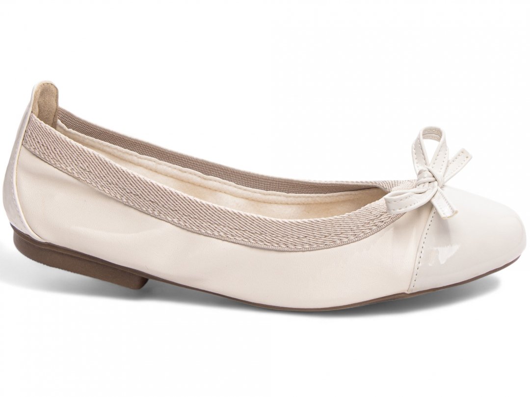 Sapatilha Maria Mole Bag Shoes - Conforto e Elegancia em Verniz Off White