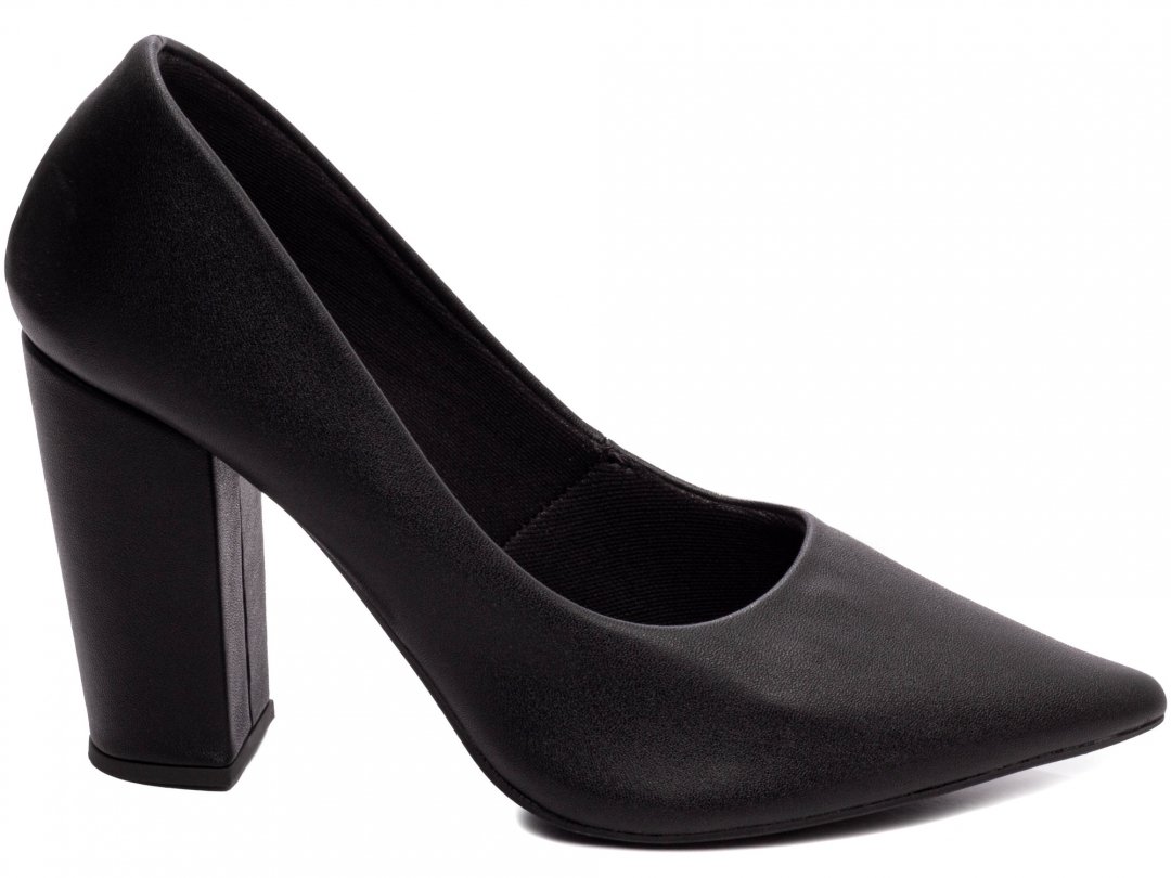Scarpin Tradicional Salto 9cm - Elegancia e Glamour em Preto Preto 1