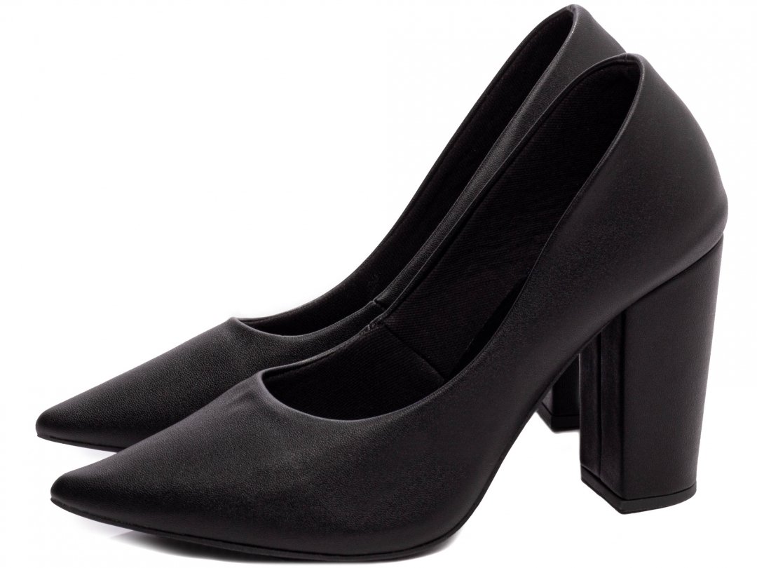 Scarpin Tradicional Salto 9cm - Elegancia e Glamour em Preto Preto 3