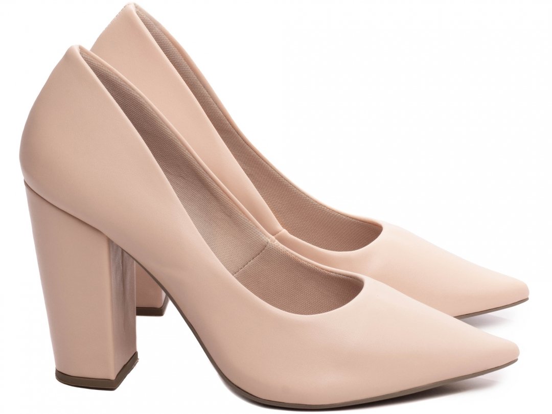 Scarpin Tradicional Salto 9cm - Elegancia e Glamour em Rose Bege 4