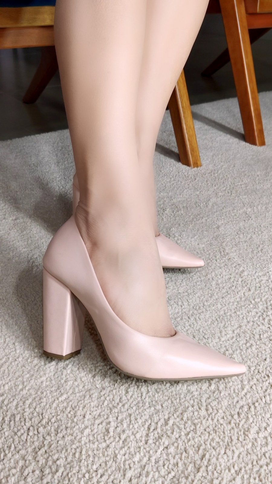 Scarpin Tradicional Salto 9cm - Elegancia e Glamour em Rose Bege 7