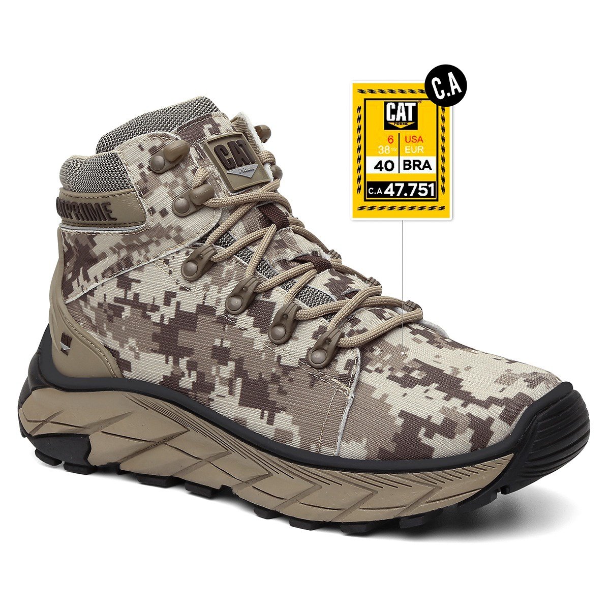 Coturno CATPRIIME Couro Modelo 03 2025 - Camuflado - Solado Antiderrapante Marrom 3