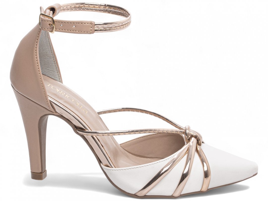 Scarpin Glamour Multicolorido - Salto Fino 9 cm - Antiderrapante Branco 1