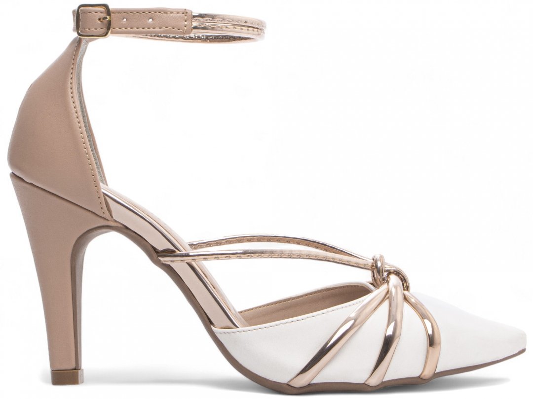Scarpin Glamour Multicolorido - Salto Fino 9 cm - Antiderrapante Branco 5