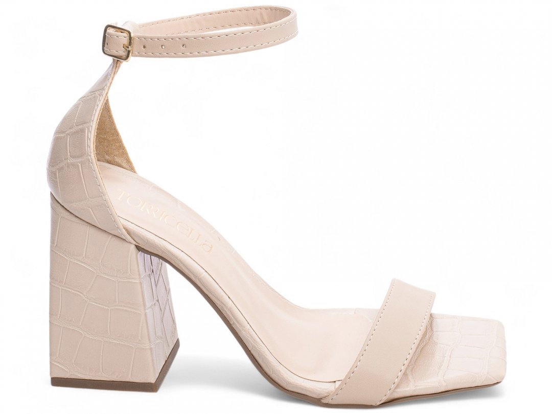 Sandalia Bege Confortavel - Salto 9 cm - Antiderrapante Bege 2