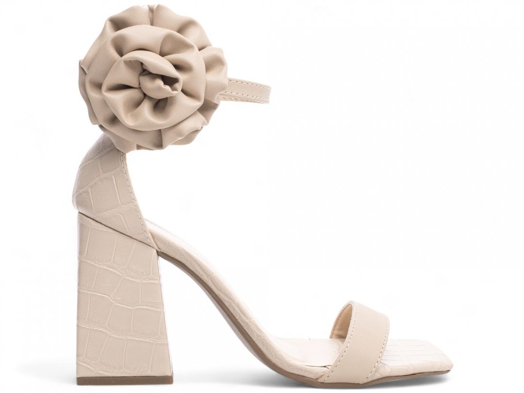 Sandalia Bege Confortavel - Salto 9 cm - Antiderrapante Bege 7